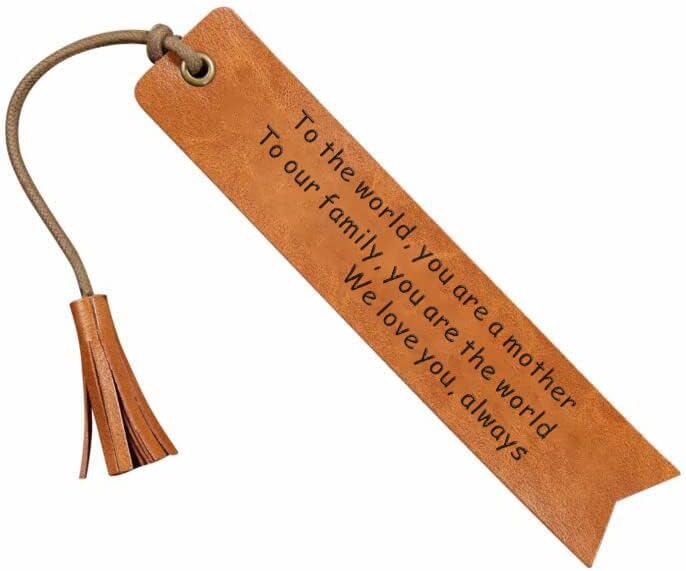 Mother's Day Bookmark for Women, Bookmark for Book Lovers Wedding Reader Leather Bookmark Wedding Party Gift Engraved Wedding Gift Favor Bookmark Reader (We Love You Mother)