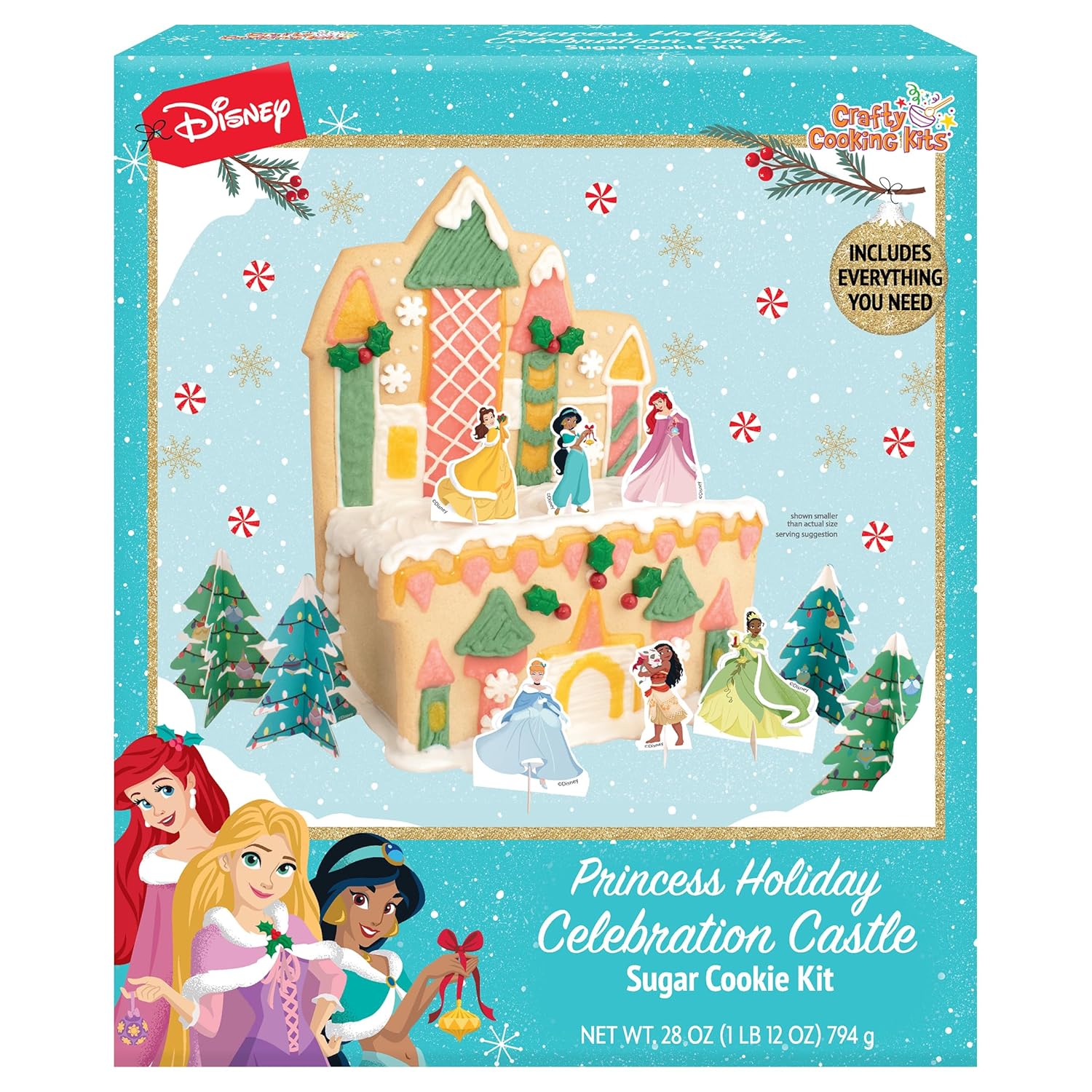 Crafty Cooking Kits Princess Holiday Castle Sugar Cookie Decorating Kit, Includes Icing and Decorations, Makes 1 Castle