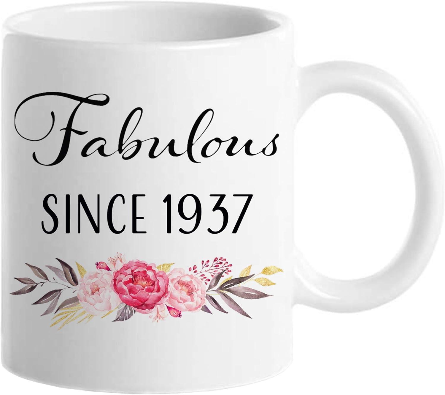 88th Birthday Gifts for Women, Funny 88 Year Old Gift Coffee Mug, 1937 88th Birthday Mugs for Her, Mom, Aunt, Wife, Friend, Grandma, Sister, Colleague, 11 oz Tea Cup Fabulous Since 1937