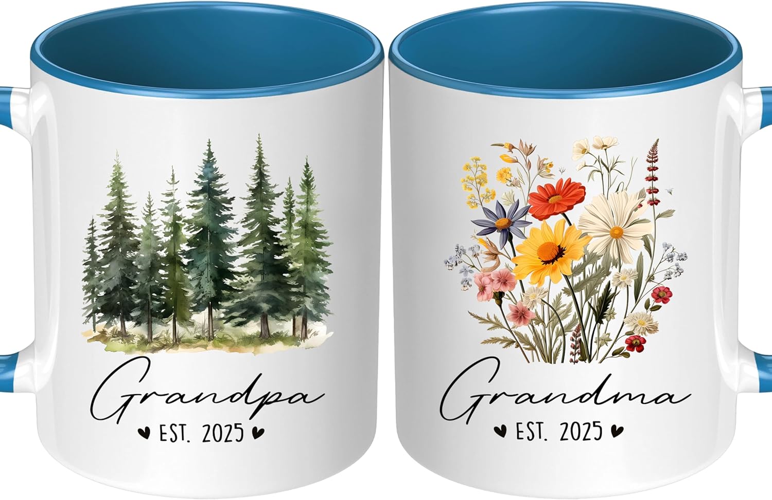 Customized Promoted To Grandparents 2025 Mug Set, Personalized Baby Announcement Gifts For Grandparents, Custom Grandma And Grandpa Pregnancy Announcement Gift, 1st Time Grandma Grandpa Gifts Custom Grandparent