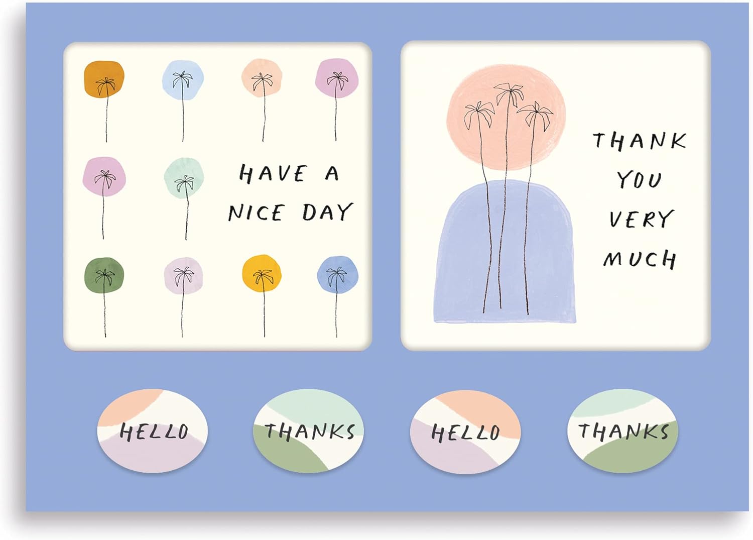 Studio Oh! Mothers Day Gifts Assorted Mini Note Card Sets with Stickers, 12 Blank Cards, Stickers & Small Envelopes, Greeting Notecards for Birthday, Thank You Notes, 260 GSM Textured Paper Weight, Dotted Palms