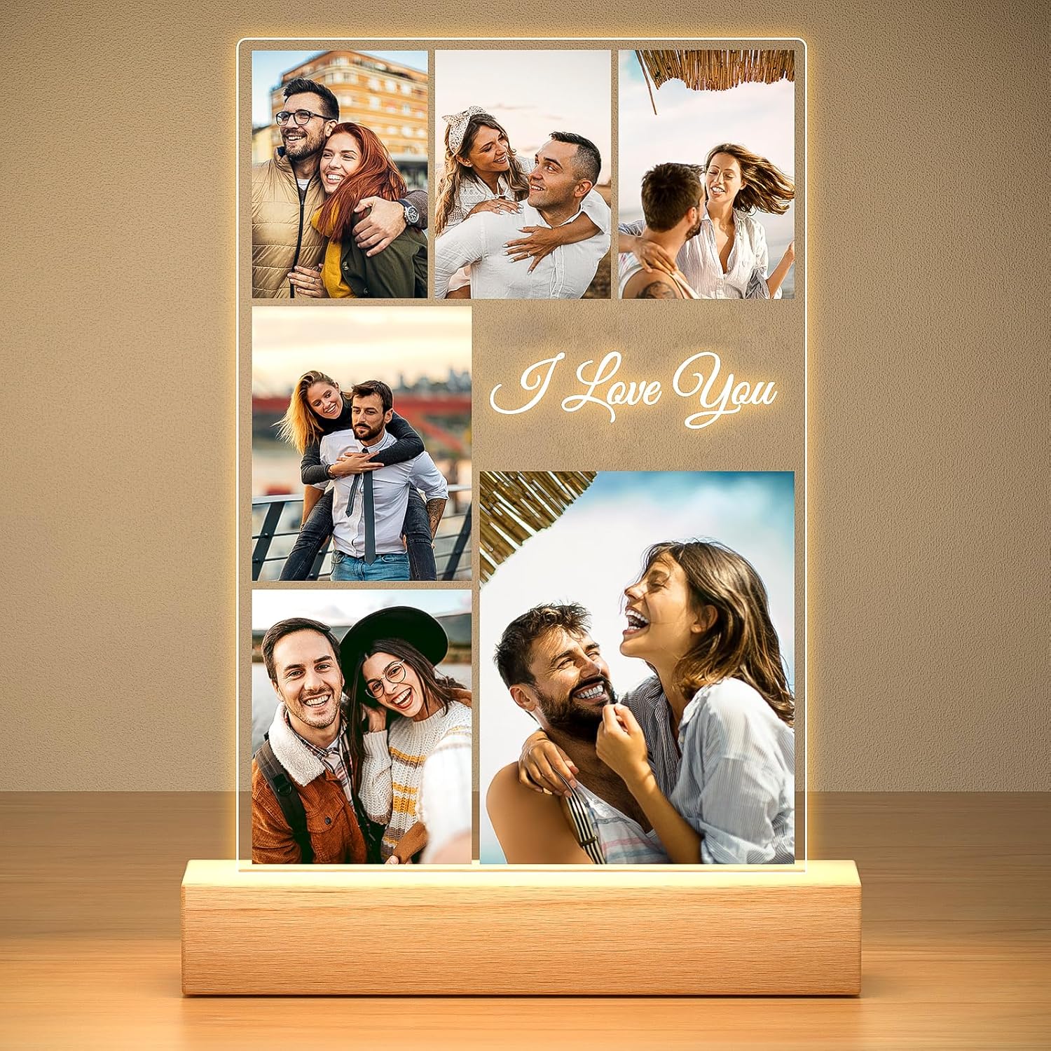 Personalized Anniversary Birthday Gifts for Him & Her, Custom Photo Frame with Photos, Personalized Picture Frame with Night Light, Personalized Photo Gifts for Women & Men Style 3 Click on "Customize Now" to choose your size.