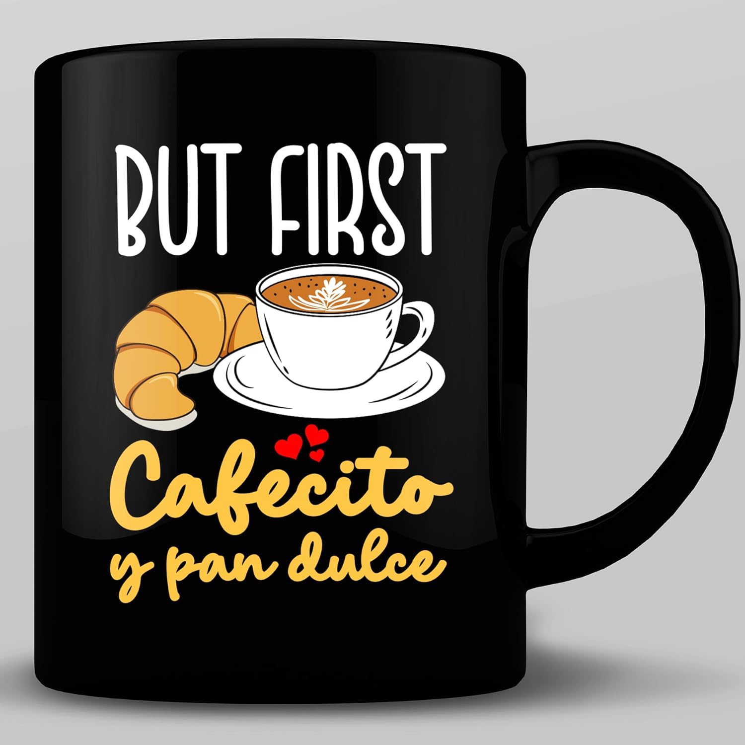 -11Oz- But First Cafecito Y Pan Dulce Coffee Mug, Funny Baking Coffee Cup, Baker Gift Mug, Mother's Day Gift, Spanish Latina Mom Gifts, Ceramic Glossy Mug Gift For Family, Friends, Coworkers