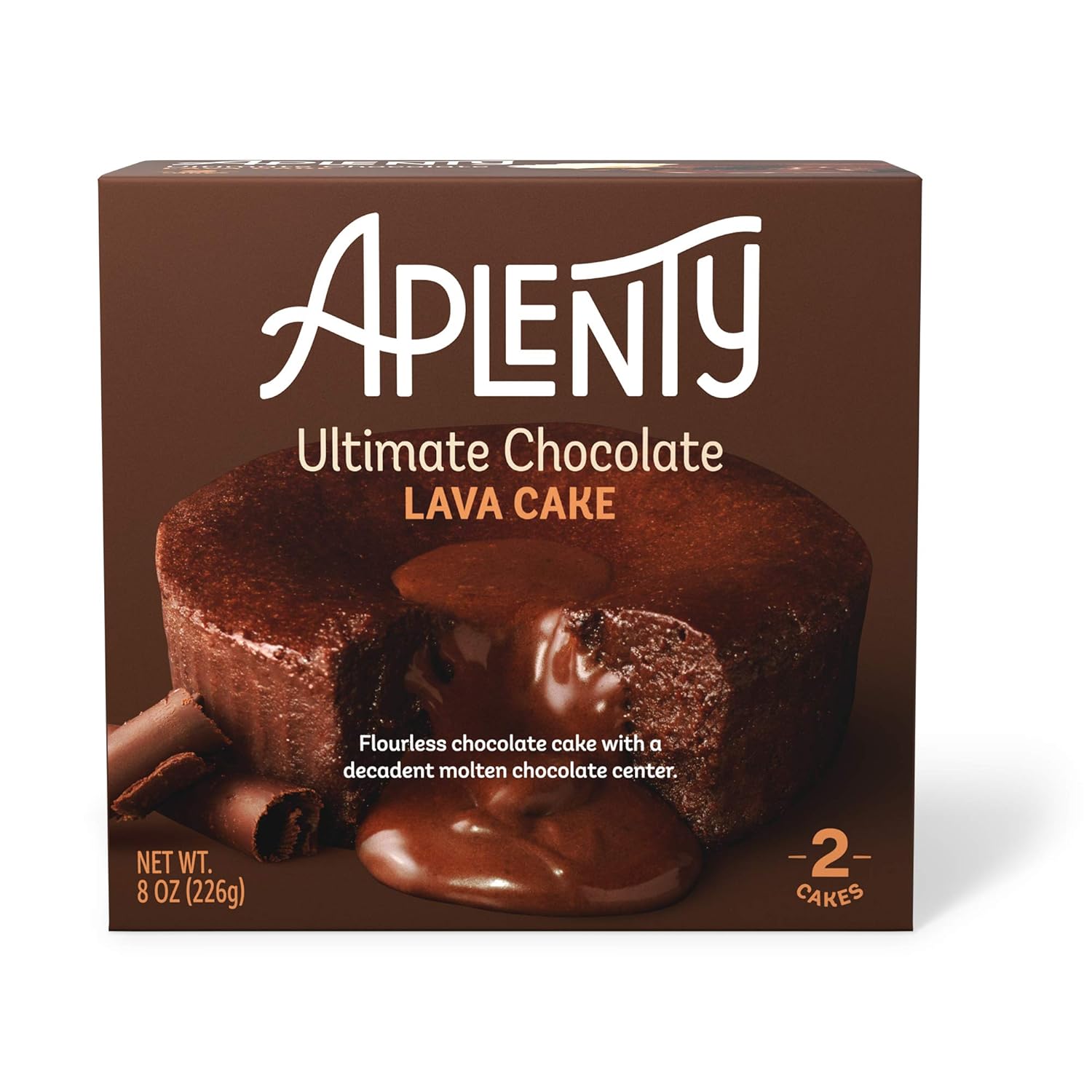 Amazon Brand, Aplenty Ultimate Chocolate Lava Cake, 8 Oz (Pack of 2) (Frozen)