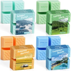 Scented Wax Melts, Soy Wax Warmer Cubes, Long Lasting Wax Tarts, Fragrance Gift Set for Women, Mother's Day, Christmas, Birthday, 4 Scents of Spring, Summer, Autumn, Winter Series 1