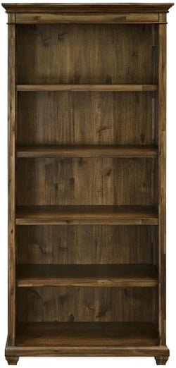 Martin Furniture Traditional Wood Open Bookcase, Office Shelving, Storage Cabinet, Fully Assembled, Brown