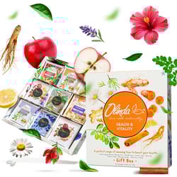 Olinda Health Vitality Gift Box Organic Herbal Tea Sampler Low Caffeine Detox Energy Natural Premium 9 Variety Pack 45 Individually Wrapped Bags Tea Sets Gifts for Women Health & Vitality Tea Gift Box 45 Count (Pack of 1)