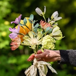 Handmade Crepe Paper Flowers, Summer Bouquet, Poppies, Dahlias, Daisies, Wedding Floral Bouquet, Party Decoration, Table & Place settings