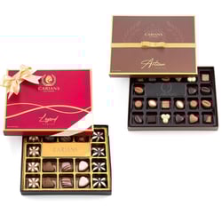 2xPack Large Size Chocolate Gift Box, Box of Candy, Assorted Luxury Premium Pralines Gourmet Chocolate Gift Basket, Red+Brown
