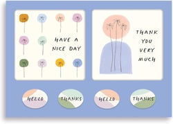 Studio Oh! Mothers Day Gifts Assorted Mini Note Card Sets with Stickers, 12 Blank Cards, Stickers & Small Envelopes, Greeting Notecards for Birthday, Thank You Notes, 260 GSM Textured Paper Weight, Dotted Palms