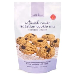 MilkBliss Lactation Cookies Mix- Oatmeal Raisin Breastfeeding Cookie Supplement Support for Breast Milk Increase- 15oz Oatmeal Raisin Cookie Mix 15 Ounce (Pack of 1)