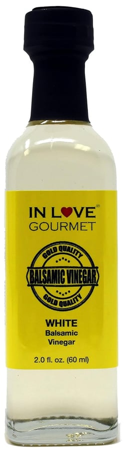 In Love Gourmet White Balsamic Vinegar 60ML/2oz (Sample Size) Excellent as a Stand Alone Salad Dressing, Great Mixed with Fresh Cut Vegetables, Dress with Any of Our Extra Virgin Olive Oils