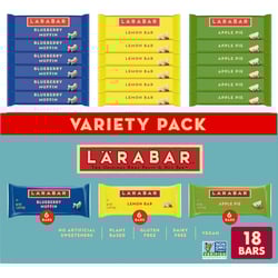 Larabar Variety Pack, Blueberry Muffin, Lemon Bar, Apple Pie, Fruit & Nut Bars, 18 ct Fruit Variety Pack 1.8 Pound (Pack of 1)