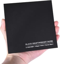 4.9x4.9 Inches Black Paper Sketchbook,30Sheets (180gsm /110lb) Premium Heavyweight Paper Sketchbook,Art Sketch Book for Pencil, Pastel, Gel Pen, Charcoal, Metallic Marker