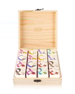 Ssanggye Cubewood 16P Gift Set 0.78 oz. (16 count, 8 flavors x 2EA) Herb Floral Blended Signature Puer Earlgrey Hibiscus Marigold Cherry Blossom Sweet Lavender Chamomile Peppermint Korean Tea Sampler