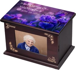 Cremation Urns for Ashes Wooden Urn Memorial Urn for Human Ashes Adult Male Female Large Burial Funeral Wood Urns with Photo Frame Keepsake Urn Box and Casket (Horizontal style urn-Custom 2) Custom urn-2