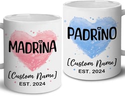 WHIDOBE Personalized Godparents Mug, Padrino and Madrina Coffee Mug Set, Godparents Proposal Gift Idea, Quieren Ser Mis Padrinos De Bautizo, Quieres Ser Mis Padrinos De Bautizo, Quieres Ser Mi Madrina VAR_05