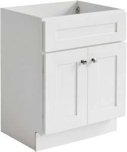 Design House Brookings 24 Inch Bathroom Vanity Shaker Style Cabinet Only - Fully Assembled Bathroom Sink Cabinet, White