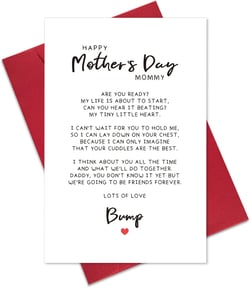 Ogeby Happy Mothers Day Gifts for Mom to Be, Lovely Mother’s Day Poem Card from Bump, Cute Pregnancy Announcement Card Gift