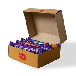 Exotic Club British Chocolate Bars Variety Box | 13 Full-Size Cadbury Candy Bars | Assorted British Snacks with Wine Gums, Flake, Dairy Milk, Boost Duo, Picnic, Fruit & Nut, Starbar, & More!