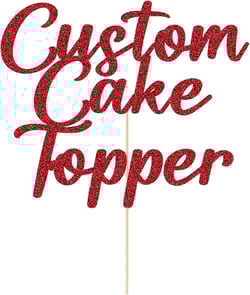 EDSG Personalized Cake Toppers Custom Happy Birthday Cake Toppers Wedding Cake Toppers Gifts for Women Men 11 Colors Cake Decorations Glitter Cake Topper for Graduation Baby Shower Christmas (Red)