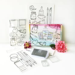 Kristy Rice Color Swatch Clear Stamp Set to Test Your Professional Art Supplies - Swatch Your New Watercolor Paint Set, Coloring Markers, Color Pencils, Alcohol Markers Set and Gouache Paint Sets