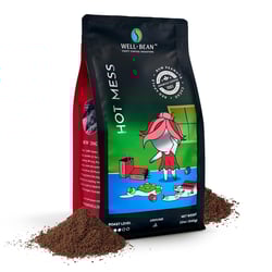 Well-Bean Hot Mess Medium Roast Ground Coffee, Nicaraguan Microlot, Gluten-Free Keto, Antioxidant-Rich, 12 oz Hot Mess 12 Ounce (Pack of 1)