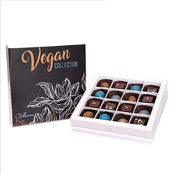 Dallmann Confections Vegan Chocolate Box - Gourmet Chocolates Truffles - Assorted Vegan Gift Set - Handcrafted With 5 Delicious Flavours - 16 Pieces Passion Fruit,Orange,Caramel,Strawberry,Rosewater 16 Count (Pack of 1)