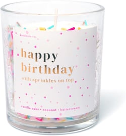 Happy Birthday Candle for Women - 8oz Soy Candle, Vanilla Cake, Coconut, Buttercream Scent - Festive Sprinkles, Premium Design, Eco-Friendly, 40+ Hours Burn Time Custom